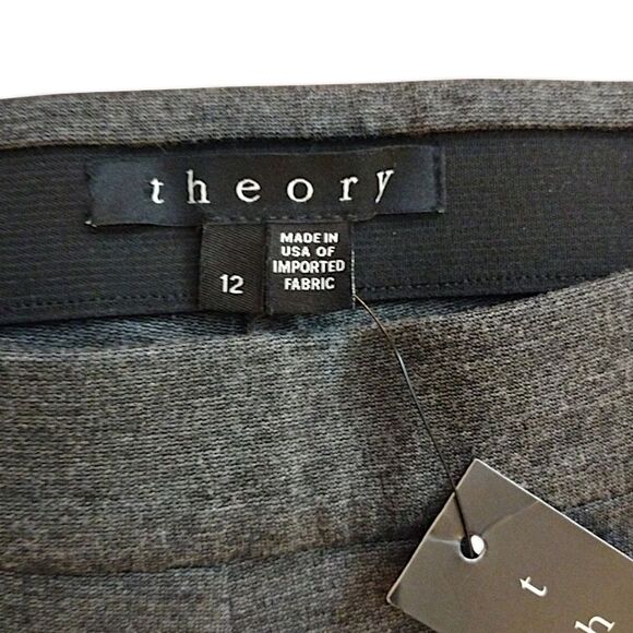 THEORY Thaniel K Fixture Ponte Pants in Charcoal, Size 12, NWT - Picture 4 of 7